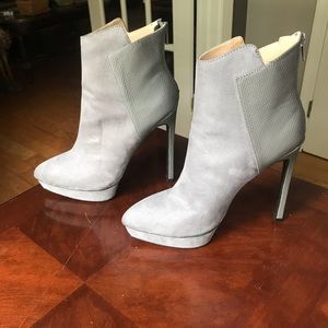 Gray heeled boots!